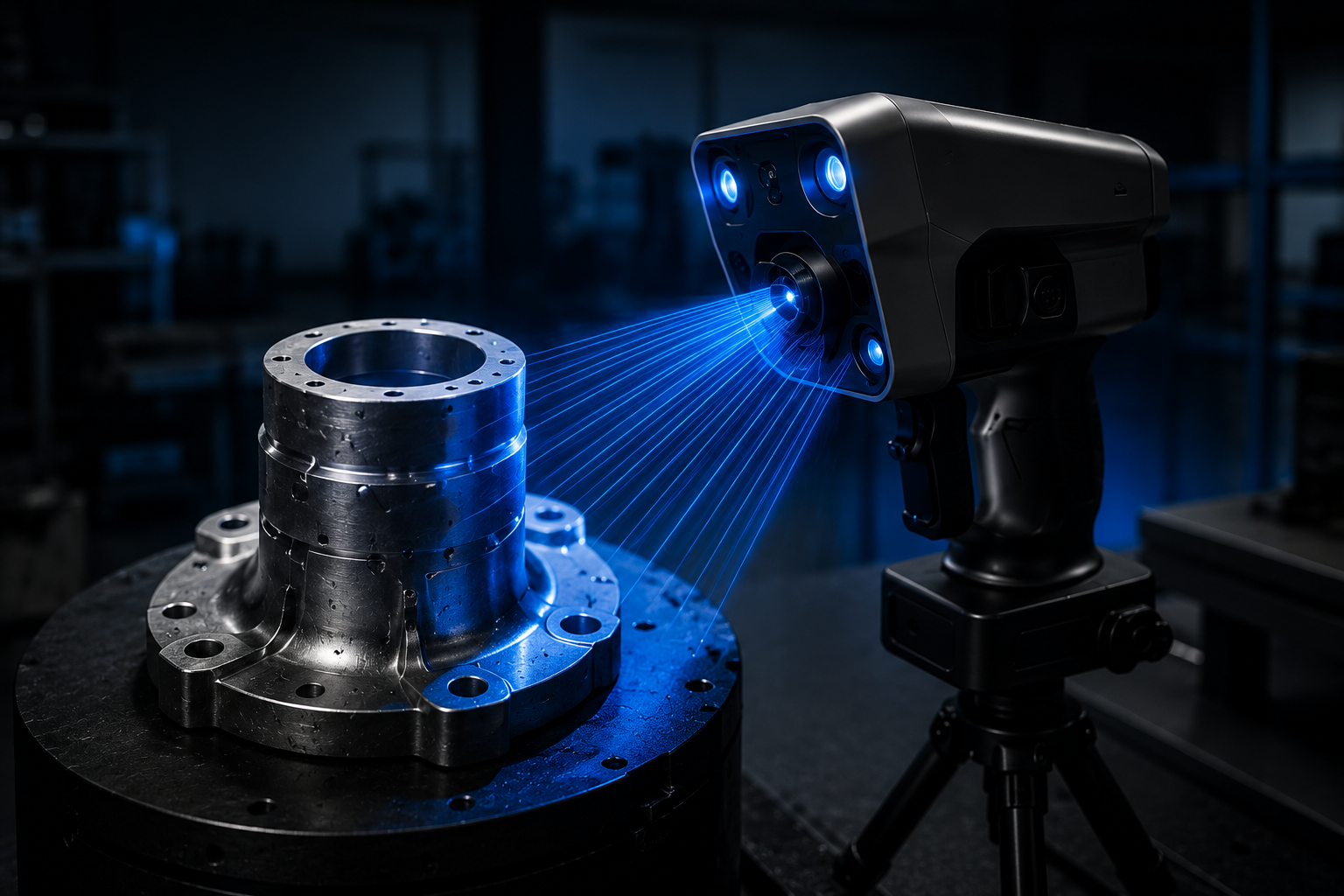 Escaneo 3D de componente industrial